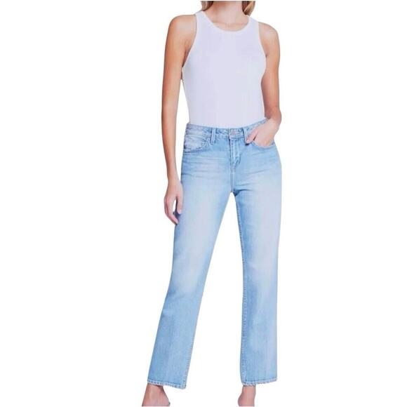 L’Agence Marjorie Slouch‎ Slim Straight Jeans In Mayfield Blue Size 28 NWT - Picture 1 of 10